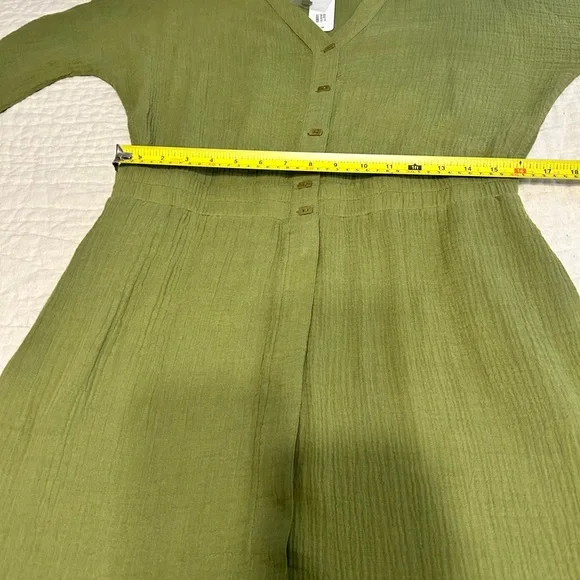 NWT SOFT SURROUNDINGS Drina Gauze Button Front Midi Dress Fern‎ Green Sz Medium - Picture 8 of 12